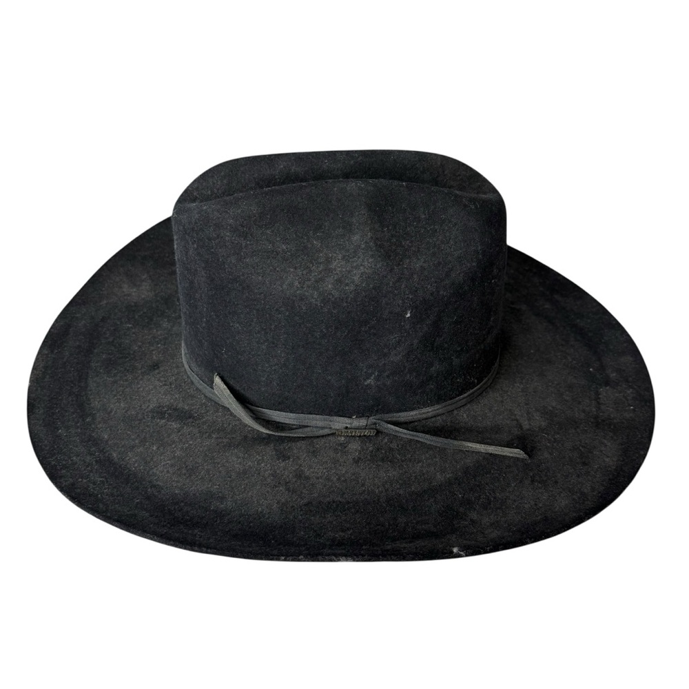 Vintage Resistol Cowboy Hat Black Fur Self Conforming